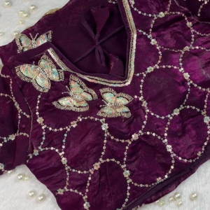 Grand Plum Ensemble with Butterfly Sequin Artistry