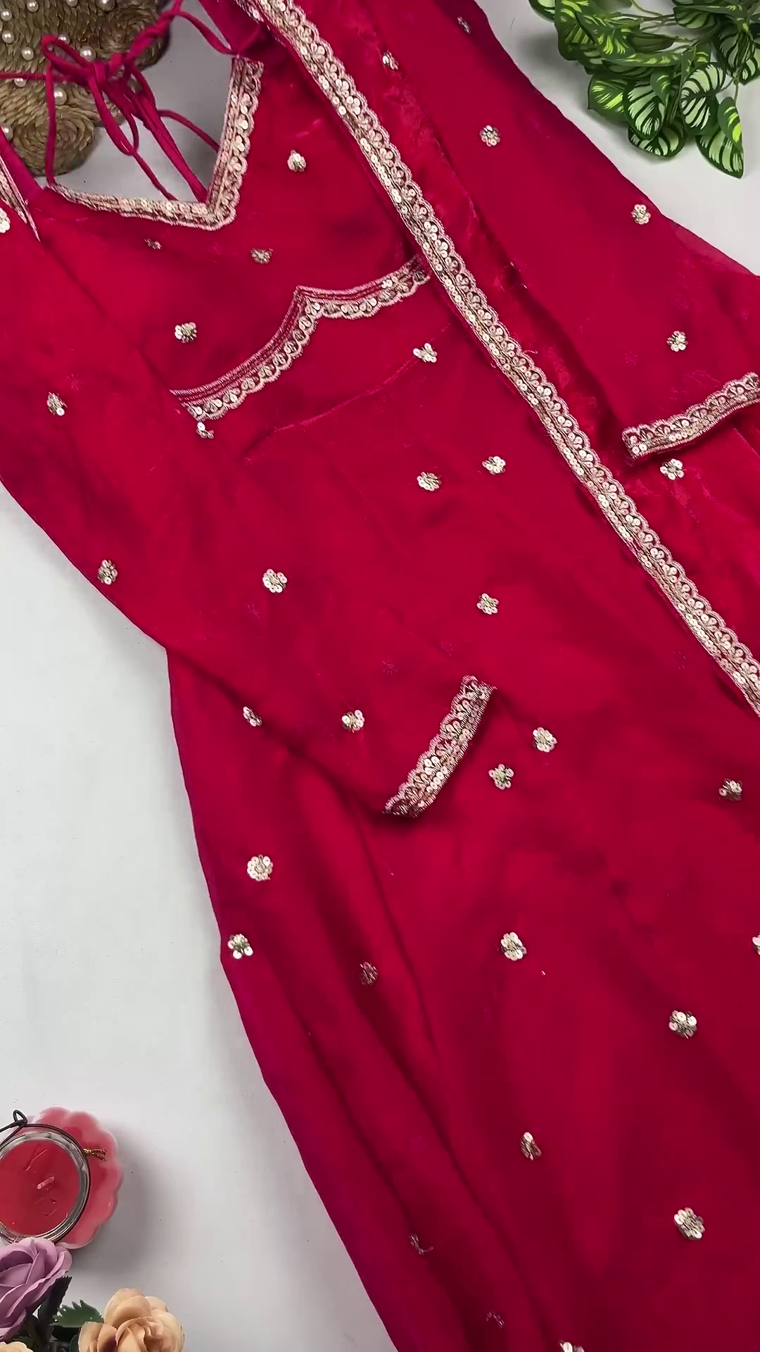 Radiant Peach Pink Anarkali with Scalloped Zari Artistry - Image 6