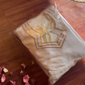 Minimalist Cream Anarkali with Concentrated Gota Borders