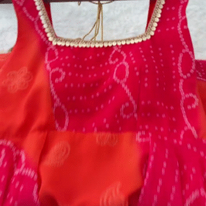 Sunset Bandhani Fusion Anarkali Set