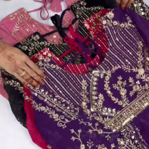 Jewel-Toned Georgette Anarkali Set with Ornate Zari and Sequin Bodice