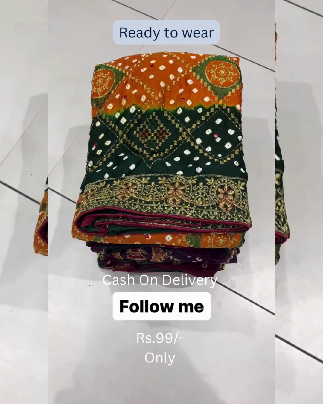 Heritage Wine Bandhani Saree with Ornate Zardosi Borders - Image 2