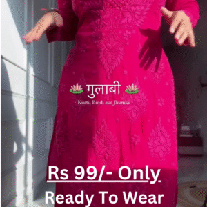 Gulabi Collection: Rani Pink Chikankari Kurti