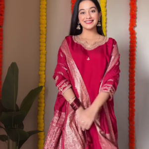 Royal Red Festive Kurta Set with Dupatta – Elegant Ethnic Wear