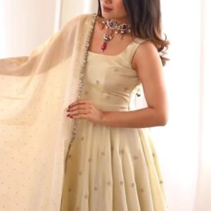Ethereal Ivory Hand-Embroidered Anarkali Set