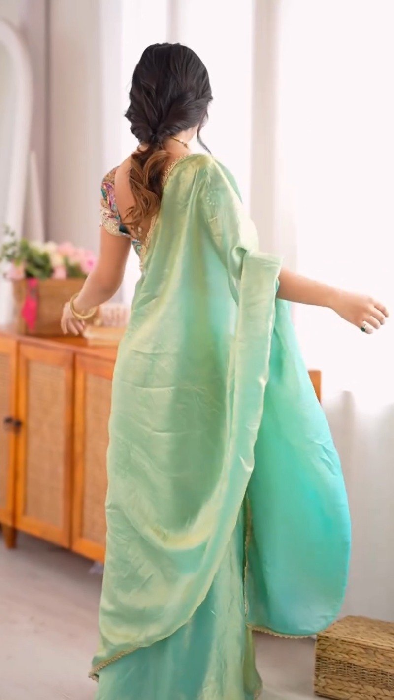 Ethereal Pastel Embroidered Ensemble – Available in Mint Green & Ivory White - Image 3