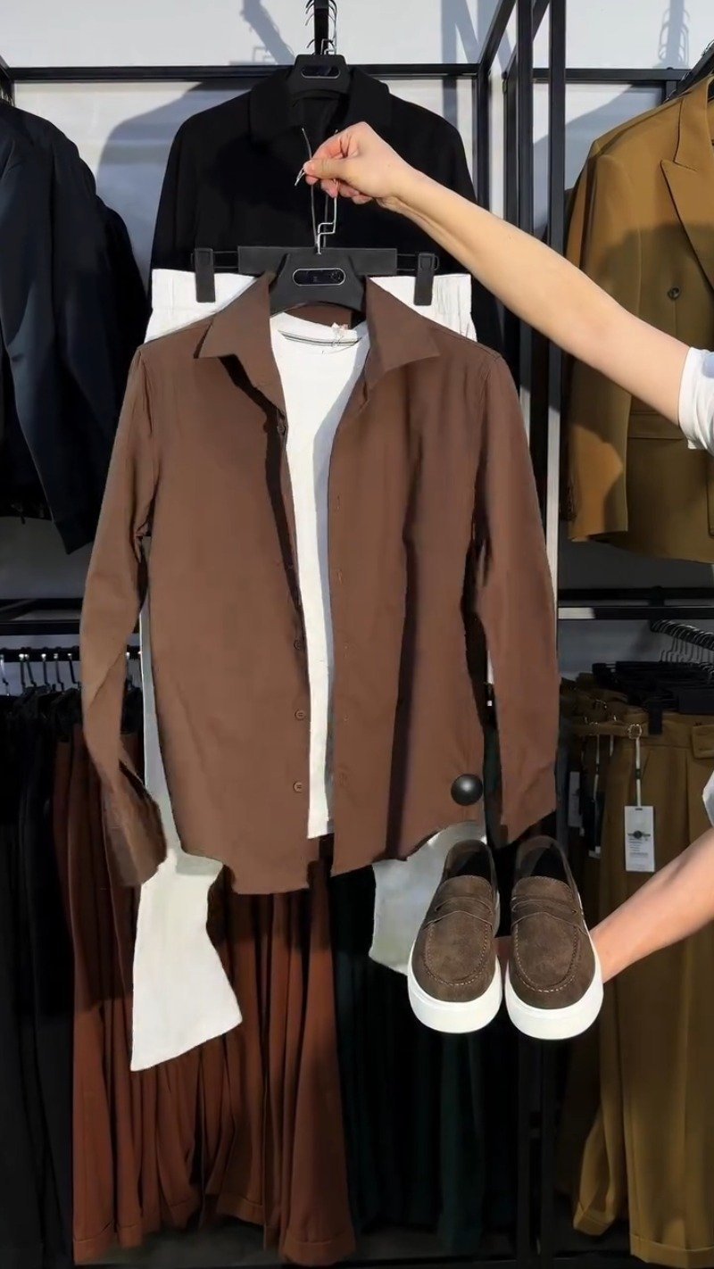 Modern Minimalist Casual Co-ord Set – Available in Brown, Black, White & Navy - Image 2