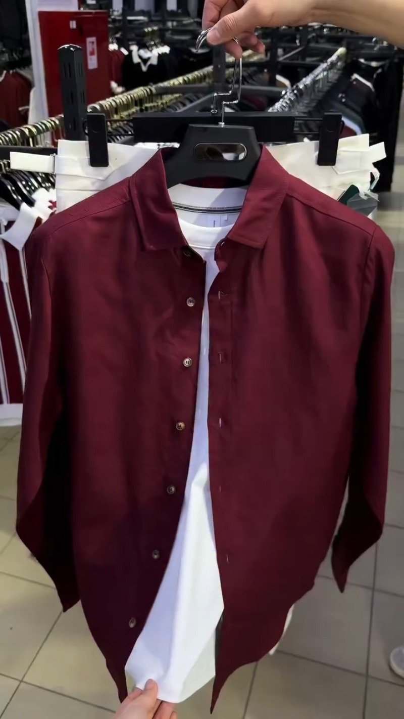 Modern Maroon & White Layered Shirt Set – Available in Maroon & White - Image 2