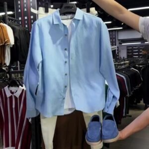 Urban Minimalist Men's Co-ord Set with Matching Loafers – Available in Light Blue, Black, Maroon & White