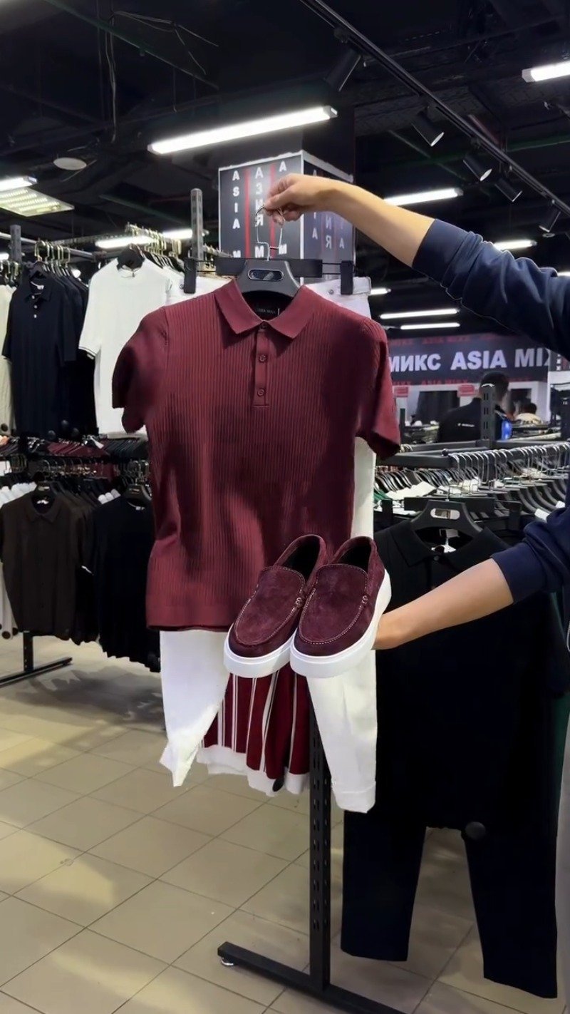 Sophisticated Ribbed Polo & Slip-On Ensemble – Available in Maroon & White