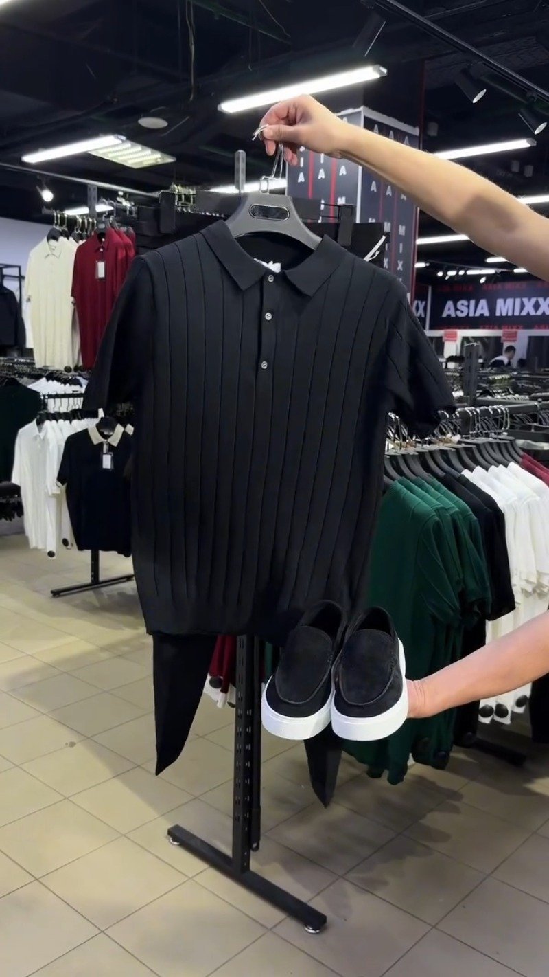 Modern Minimalist Ribbed Knit Polo & Trouser Co-ord Set – Available in Black, Brown & Burgundy