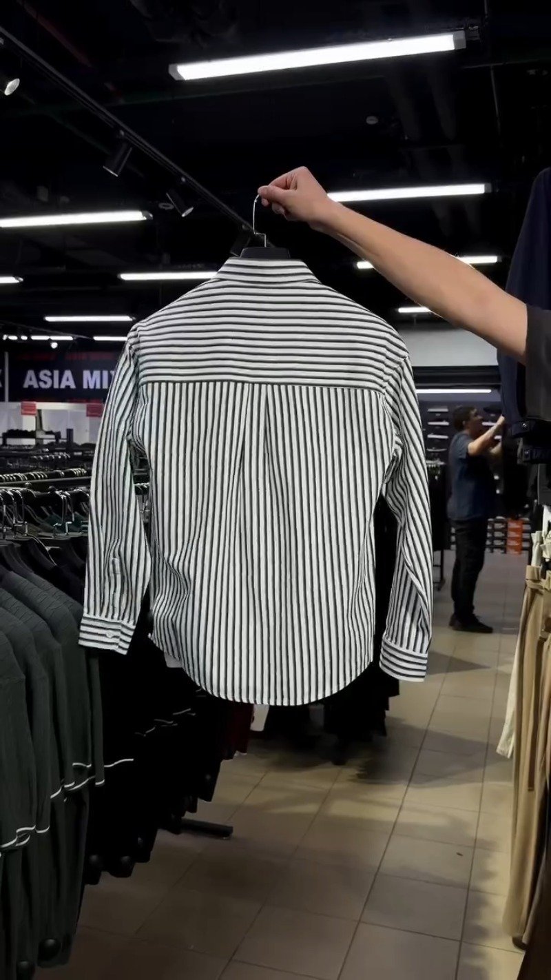 Urban Chic Striped Button-Down Shirt and Trouser Ensemble - Image 3