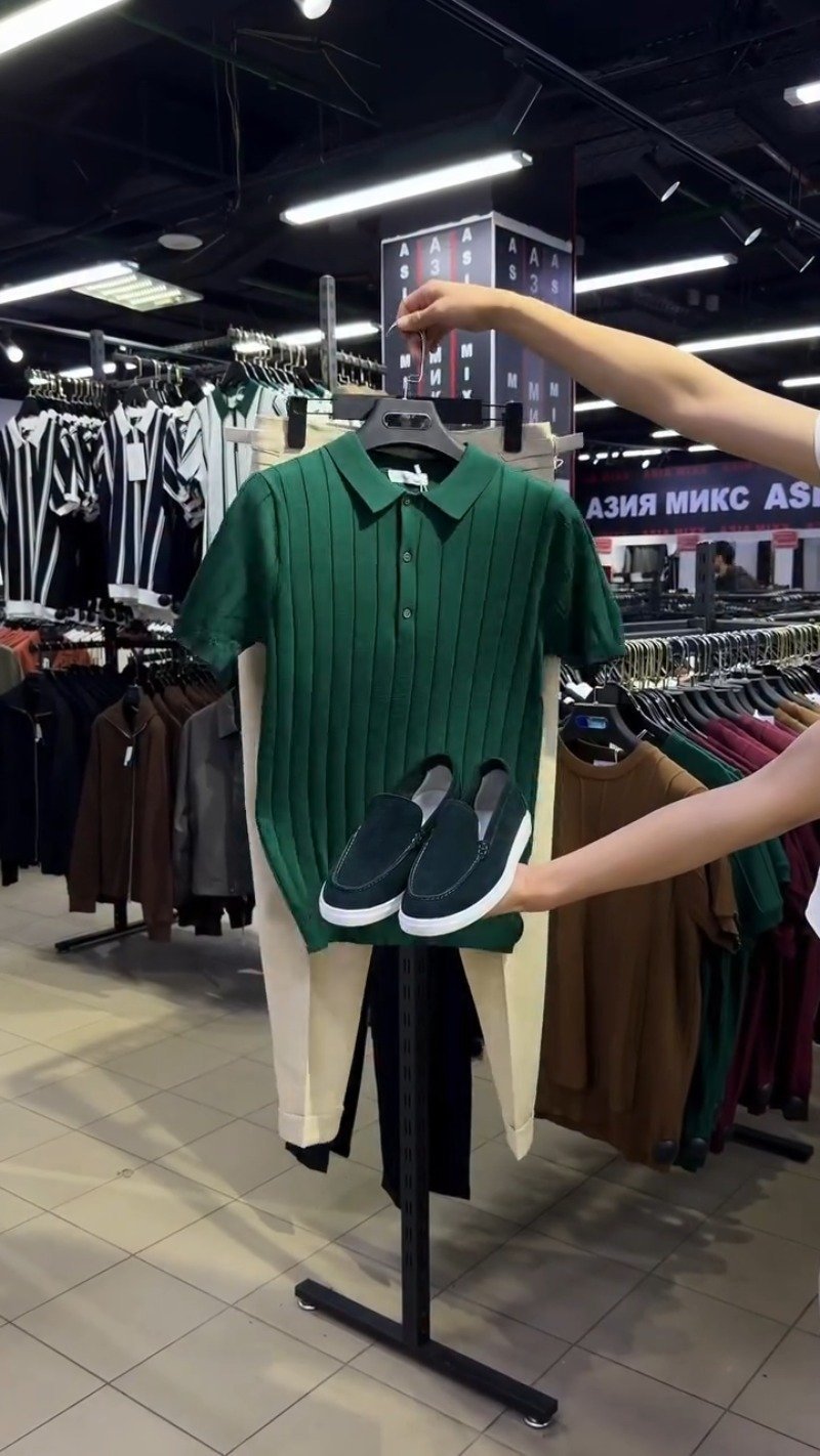Modern Minimalist Ribbed Polo & Trouser Set – Available in Dark Forest Green & Classic Cream
