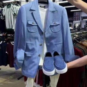 Urban Sophisticate Modern Blazer & Trouser Set – Available in Sky Blue, Tan & Obsidian Black