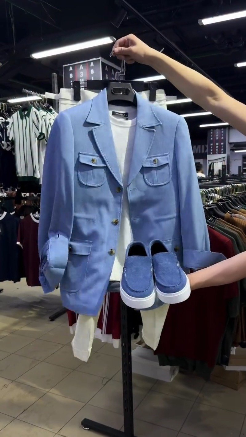 Urban Sophisticate Modern Blazer & Trouser Set – Available in Sky Blue, Tan & Obsidian Black