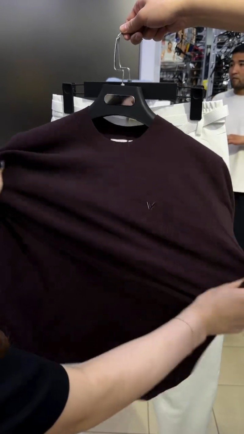Minimalist Espresso Brown Textured Cotton Tee with White Trousers – Available in Espresso Brown - Image 3