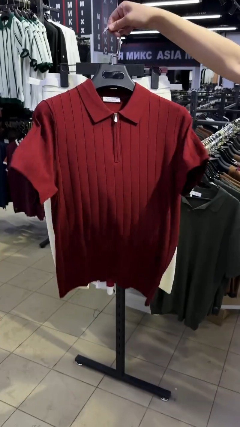 Urban Minimalist Ribbed Knit Polo & Trouser Set – Available in Deep Burgundy & Classic White - Image 2