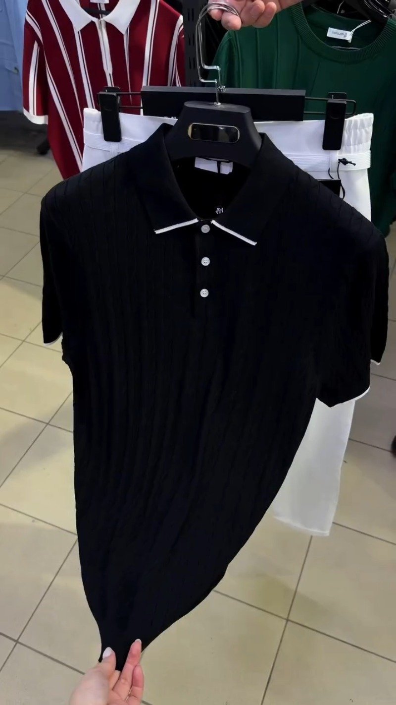 Urban Chic Men's Textured Polo & Trouser Co-ord Set – Available in Black & White - Image 2