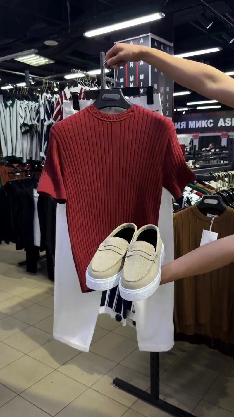 Minimalist Ribbed Knit Tee and Tailored Trouser Co-ord Set – Available in Deep Maroon & Classic White