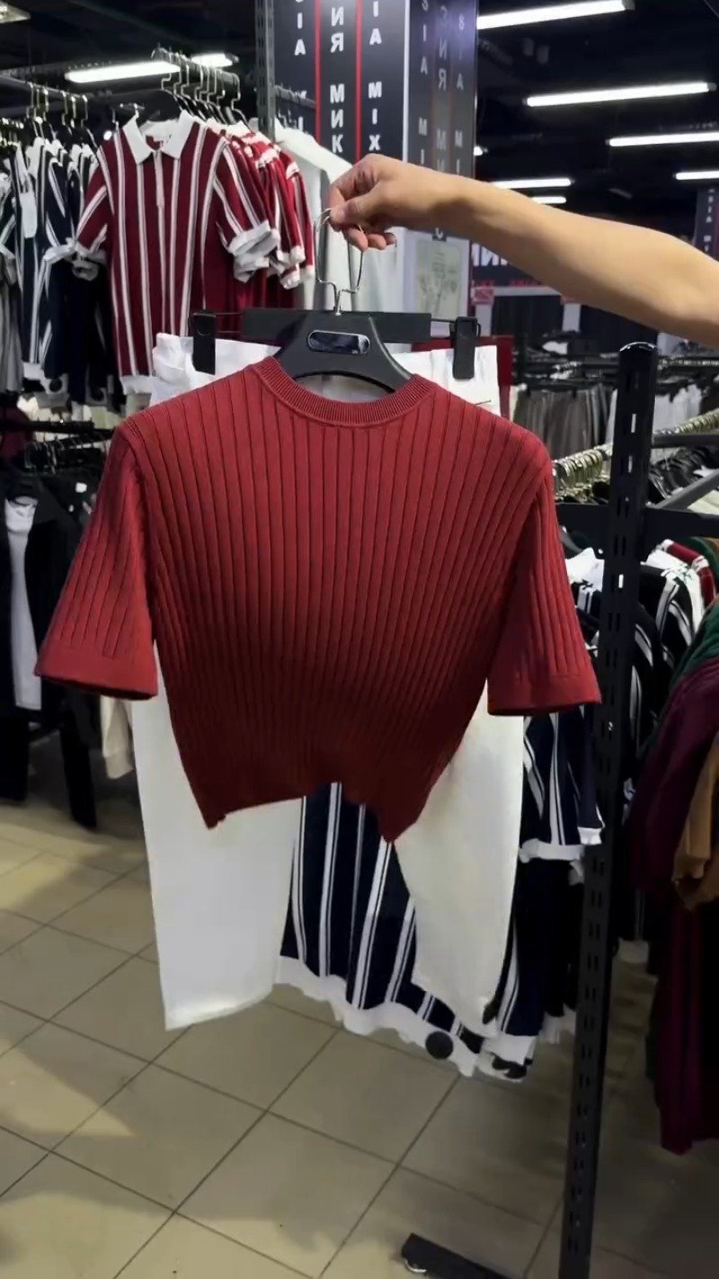 Minimalist Ribbed Knit Tee and Tailored Trouser Co-ord Set – Available in Deep Maroon & Classic White - Image 2