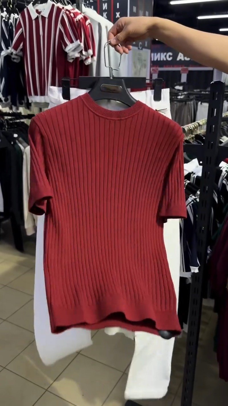 Minimalist Ribbed Knit Tee and Tailored Trouser Co-ord Set – Available in Deep Maroon & Classic White - Image 3