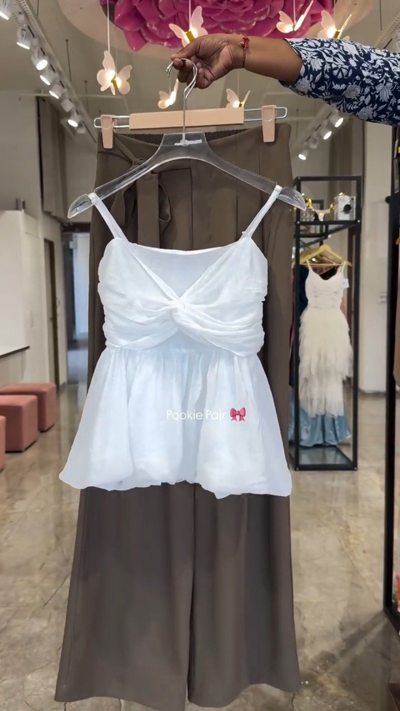 Twist & Twirl Peplum Co-ord Set – Available in Dusty Pink, Deep Burgundy, Pristine White, Sage Green & Midnight Black - Image 3