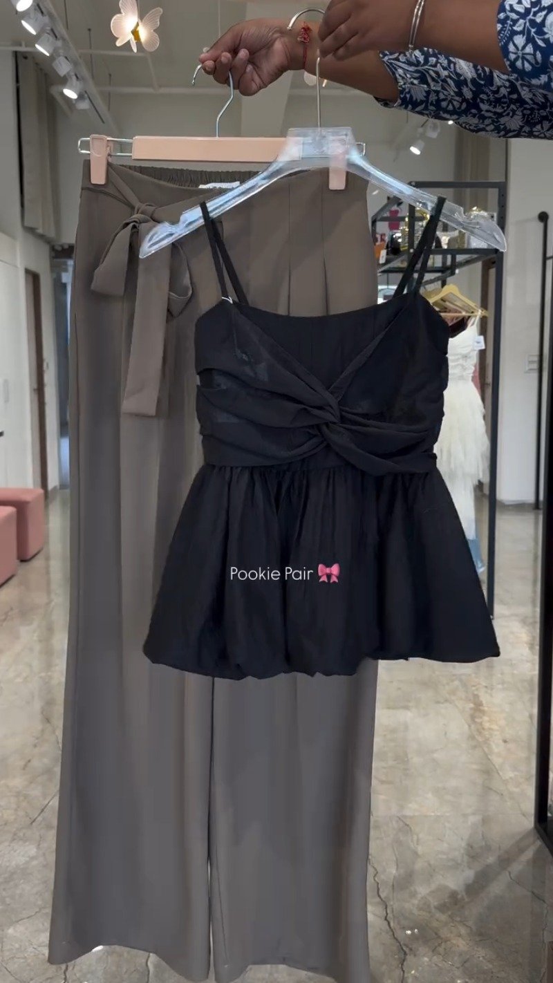 Twist & Twirl Peplum Co-ord Set – Available in Dusty Pink, Deep Burgundy, Pristine White, Sage Green & Midnight Black - Image 5