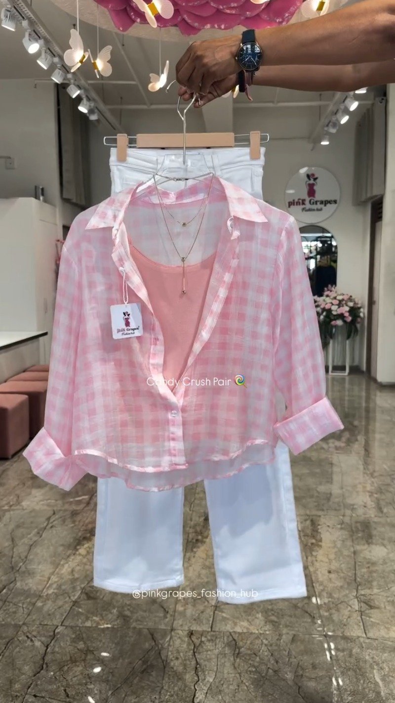 Candy Crush Gingham Co-ord Set – Available in Lime, Pink, Sky Blue, and Lemon Yellow - Image 2
