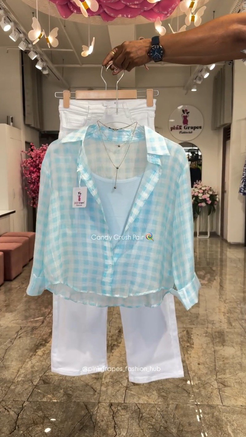Candy Crush Gingham Co-ord Set – Available in Lime, Pink, Sky Blue, and Lemon Yellow - Image 3