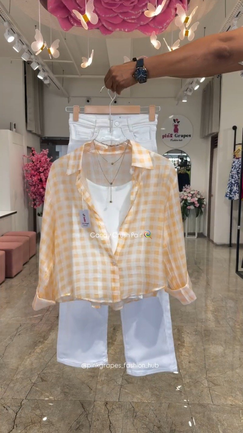 Candy Crush Gingham Co-ord Set – Available in Lime, Pink, Sky Blue, and Lemon Yellow - Image 4