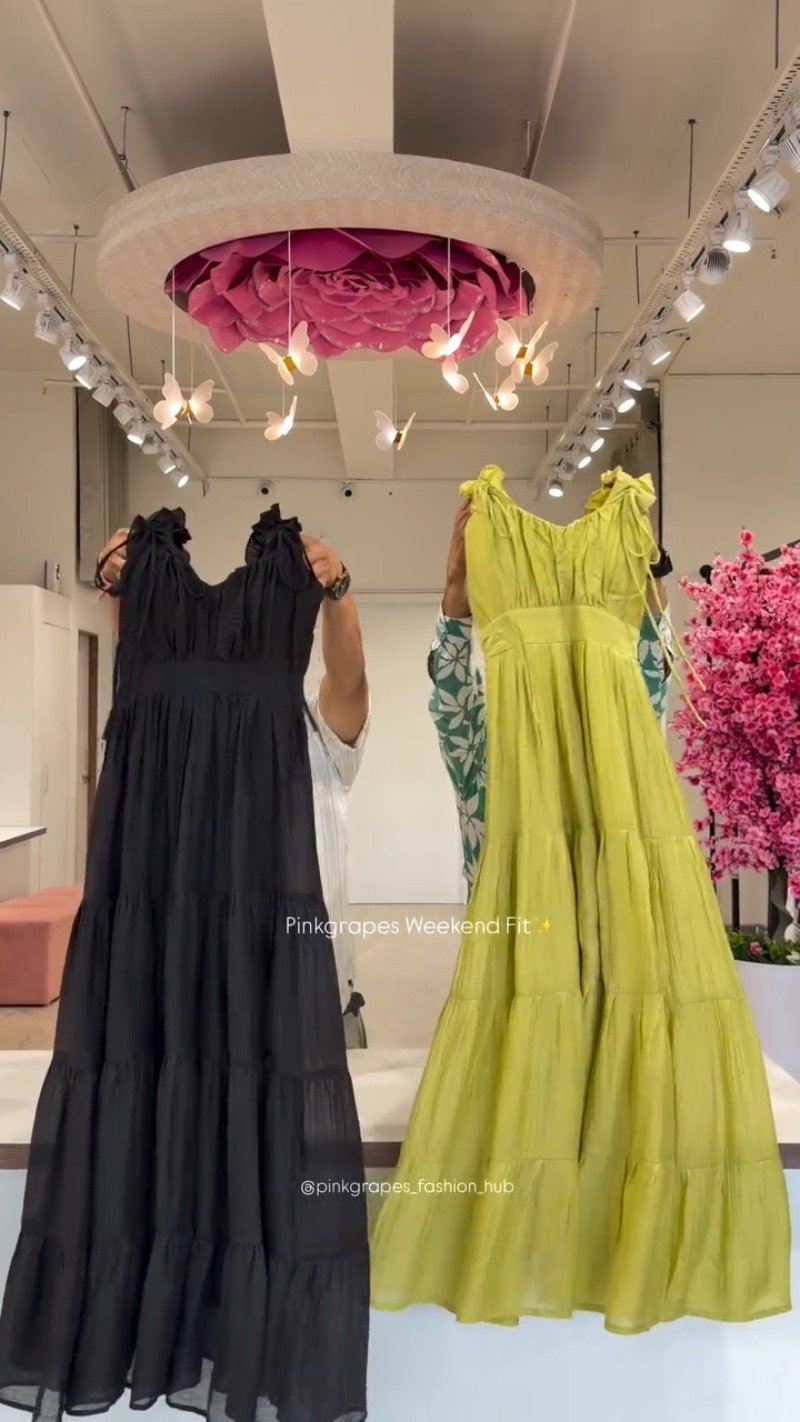 Ethereal Tiered Ruffle Maxi Dress – Available in Earthy Brown, Ivory Cream, Lavender Mist, Sky Blue, Obsidian Black & Lime Zest - Image 3