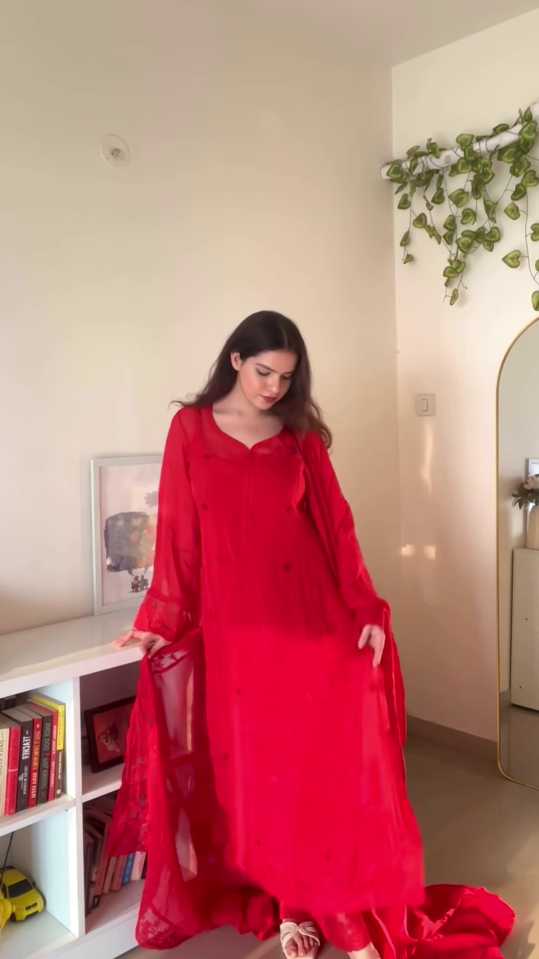 Rose Quartz: Organza Silk Suit with Tulip Motifs - Image 2