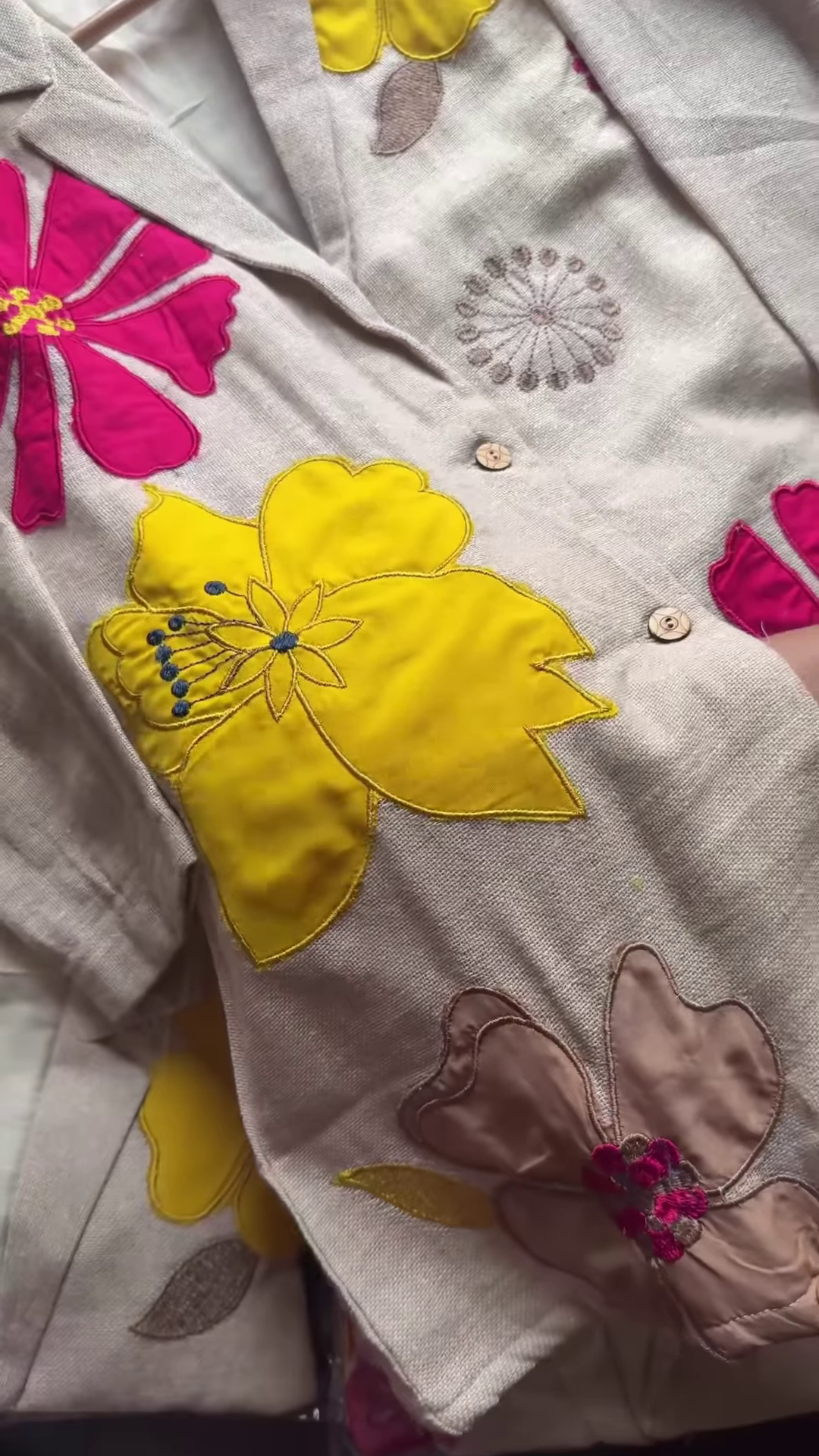 Meadow Bloom: Applique Linen Co-ord Blazer Set - Image 3