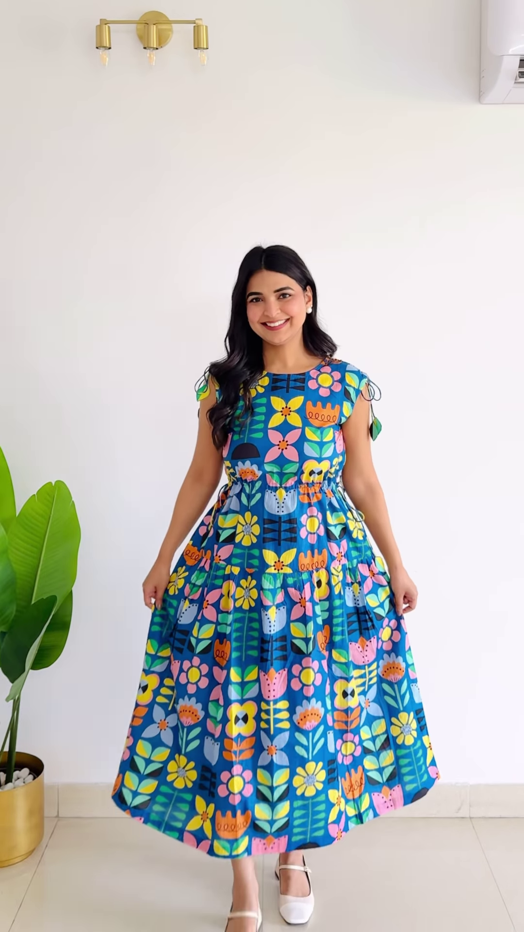 Citrus Sunshine: Tiered Candy-Stripe Midi Dress - Image 3