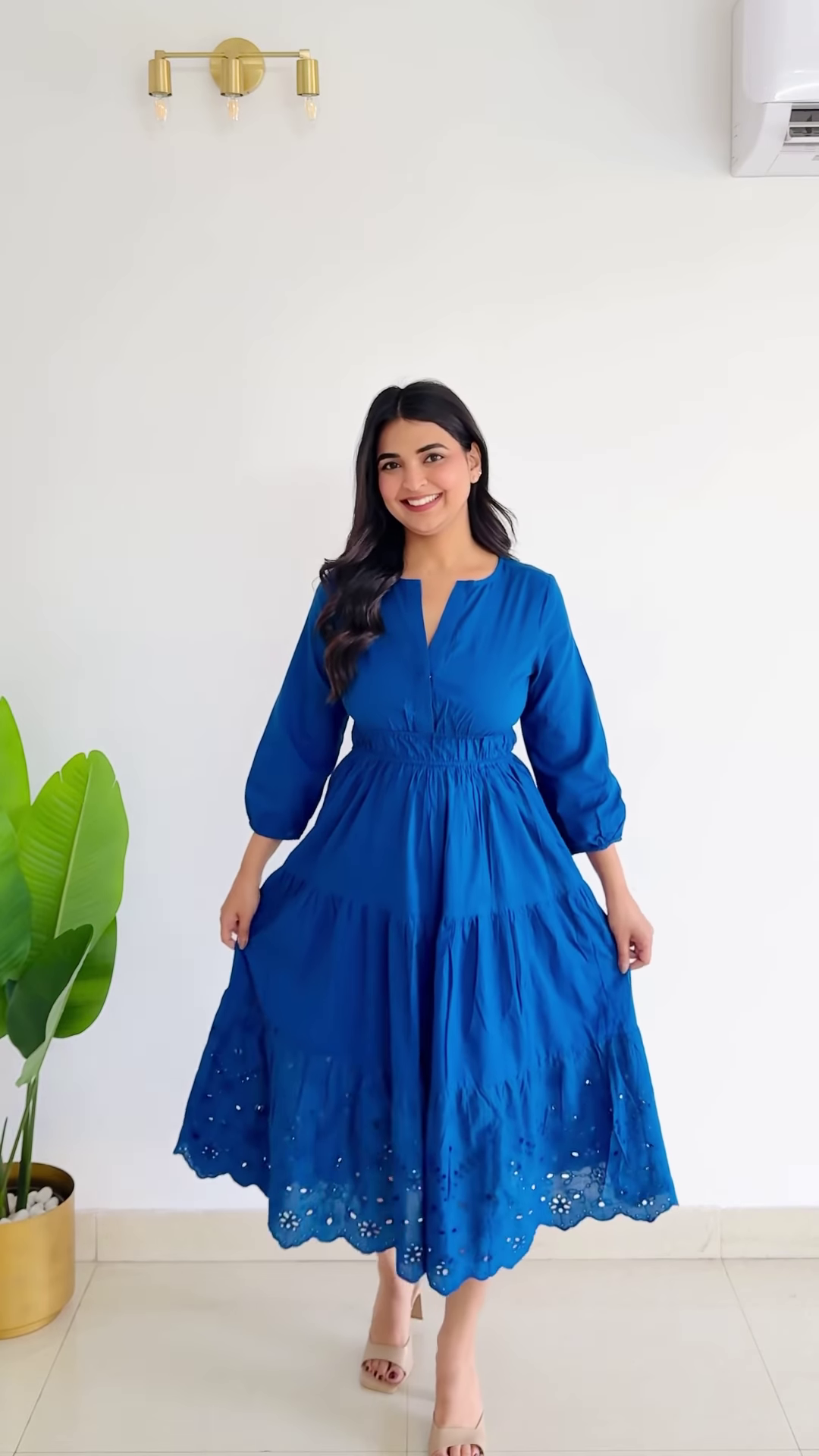 Vanilla Meadow: Wrap-Style Botanical Midi Dress - Image 2