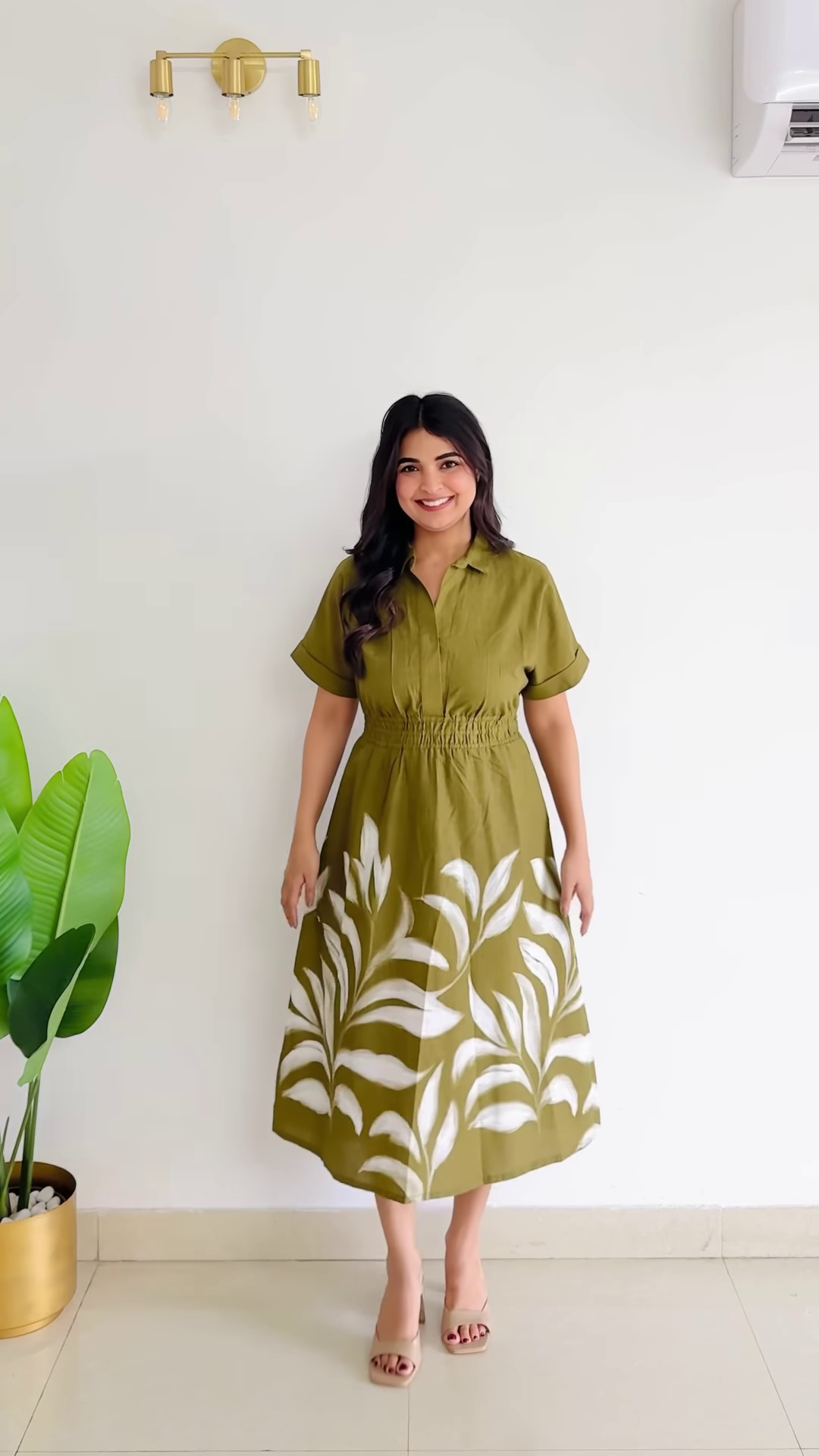 Vanilla Meadow: Wrap-Style Botanical Midi Dress - Image 4