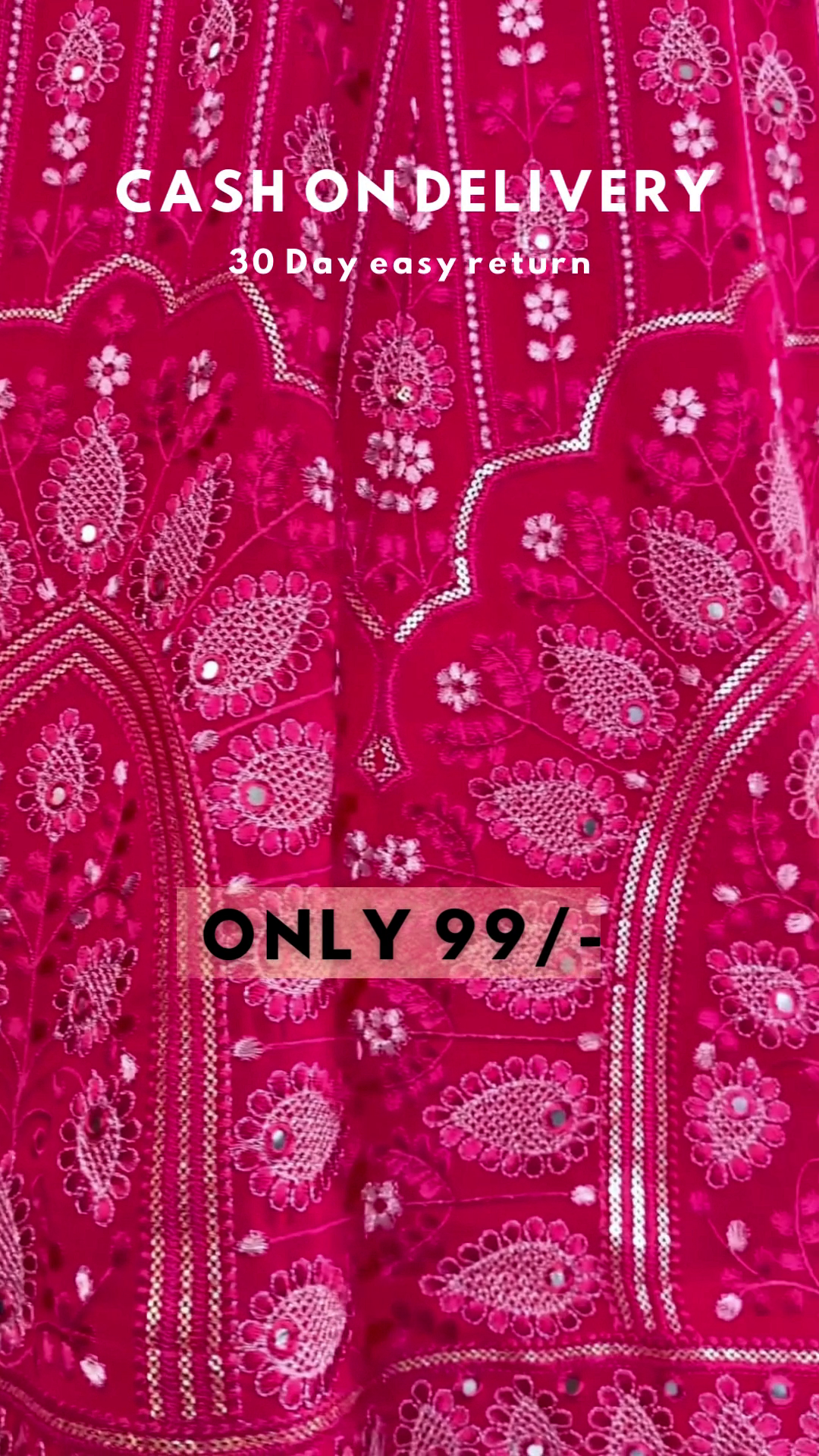 Rani Grace: Chikankari & Mirror-Work Lehenga Choli Set - Image 2