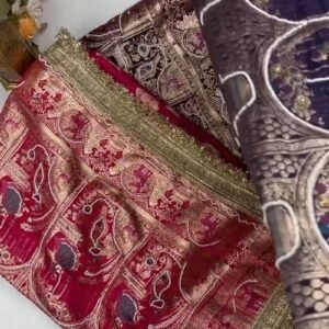 Regal Banarasi Silk Zari Woven Saree with Intricate Border – Available in Royal Purple & Deep Fuchsia