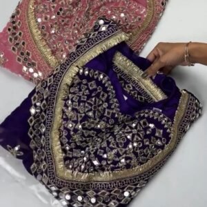 Opulent Mirror-Embellished Velvet Kurta Set – Available in Royal Purple & Classic Rose Pink