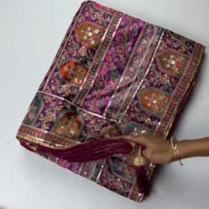 Opulent Patchwork Silk Brocade Ethnic Co-ord Set – Available in Royal Violet & Crimson Ruby