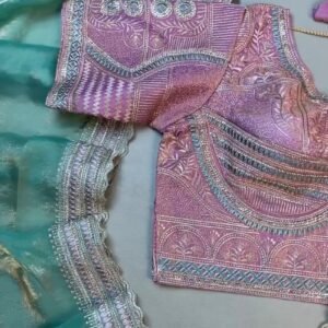 Enchanting Lavender & Mint Embroidered Ethnic Ensemble – Available in Lavender & Mint