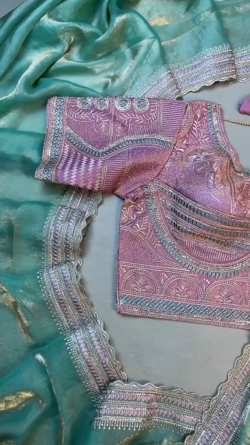 Enchanting Lavender & Mint Embroidered Ethnic Ensemble – Available in Lavender & Mint