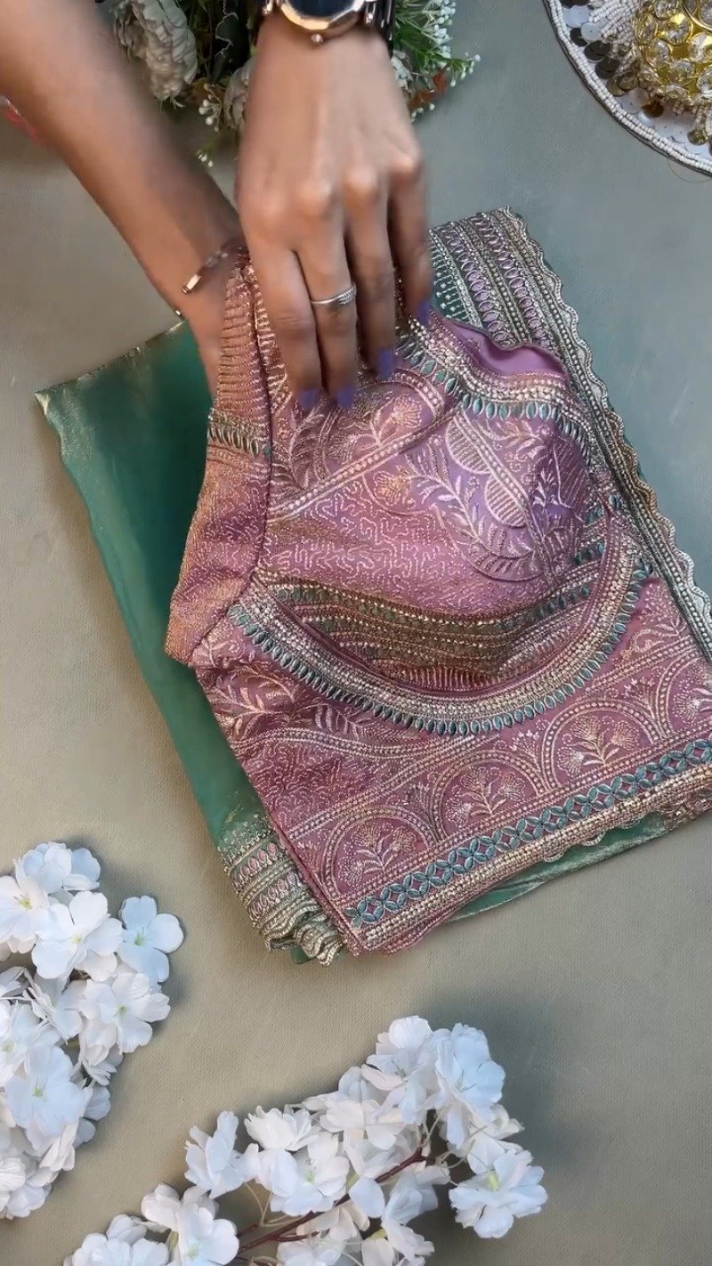 Enchanting Lavender & Mint Embroidered Ethnic Ensemble – Available in Lavender & Mint - Image 2