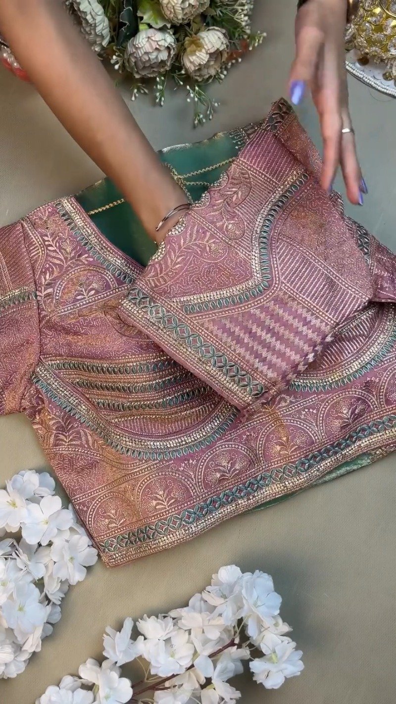 Enchanting Lavender & Mint Embroidered Ethnic Ensemble – Available in Lavender & Mint - Image 3