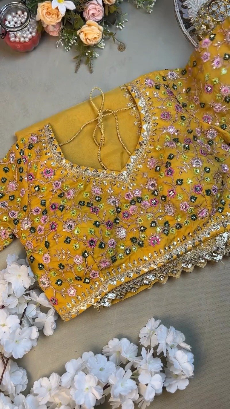 Sunshine Radiance Embroidered Silk Kurta & Dupatta Set - Image 3