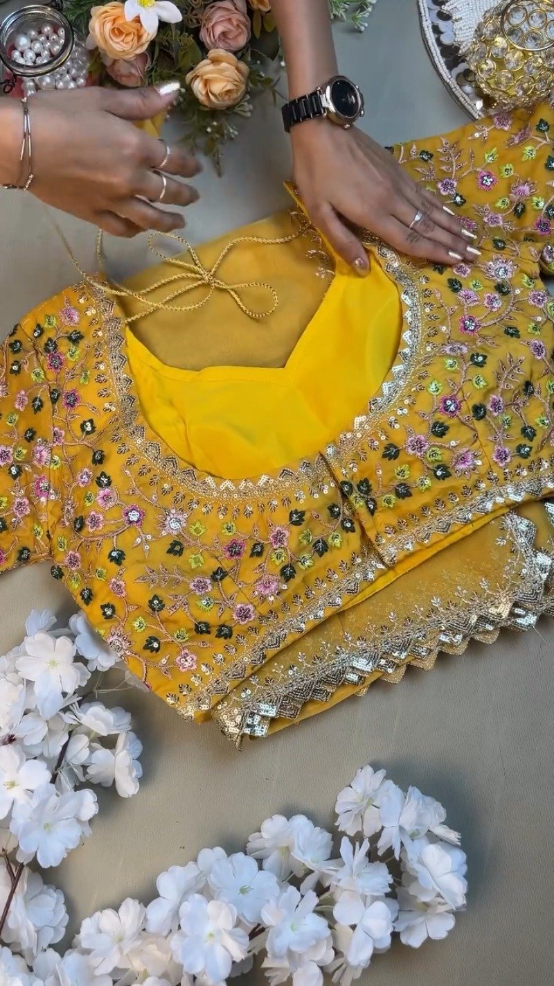 Sunshine Radiance Embroidered Silk Kurta & Dupatta Set - Image 4