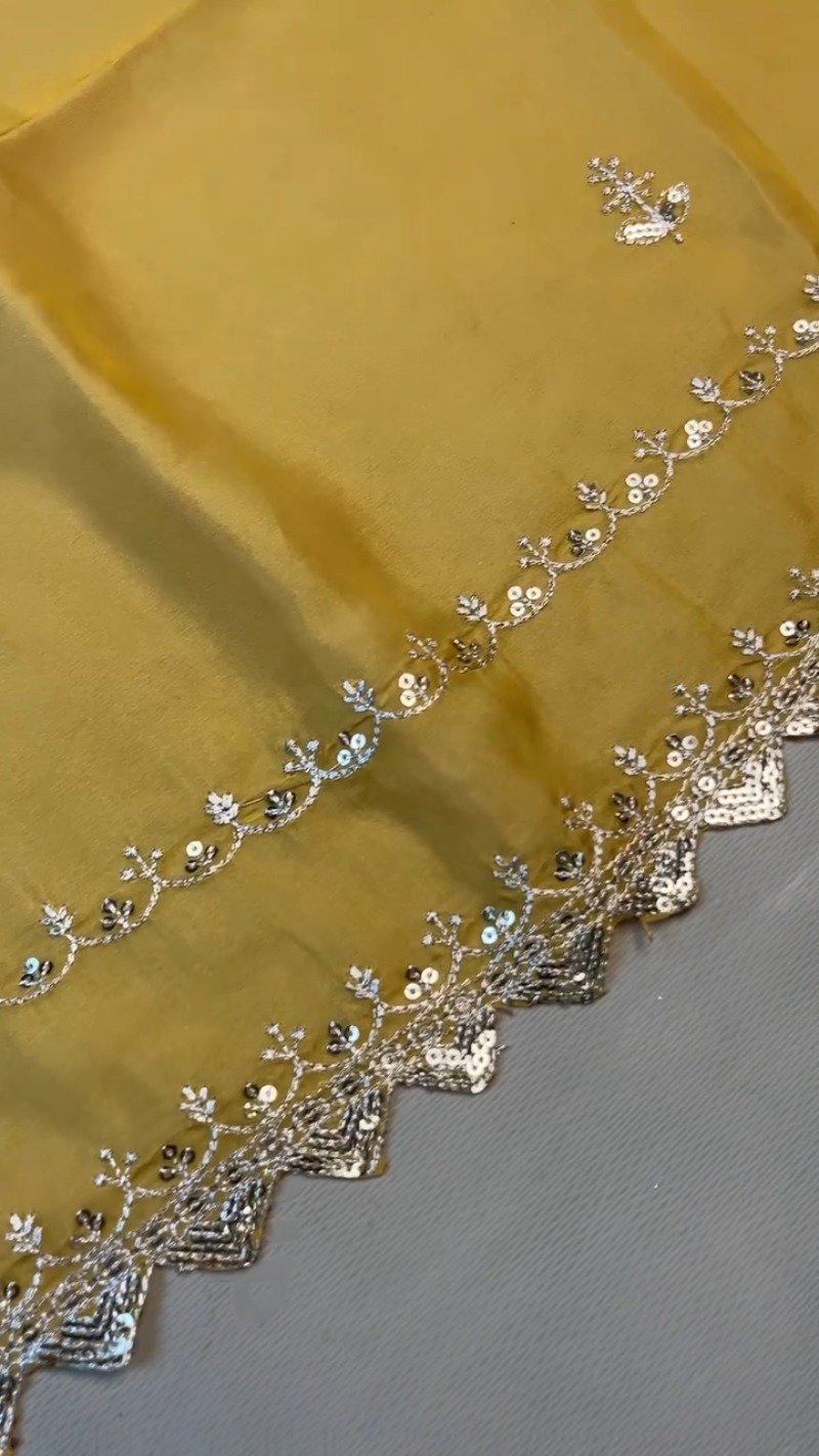 Sunshine Radiance Embroidered Silk Kurta & Dupatta Set - Image 7
