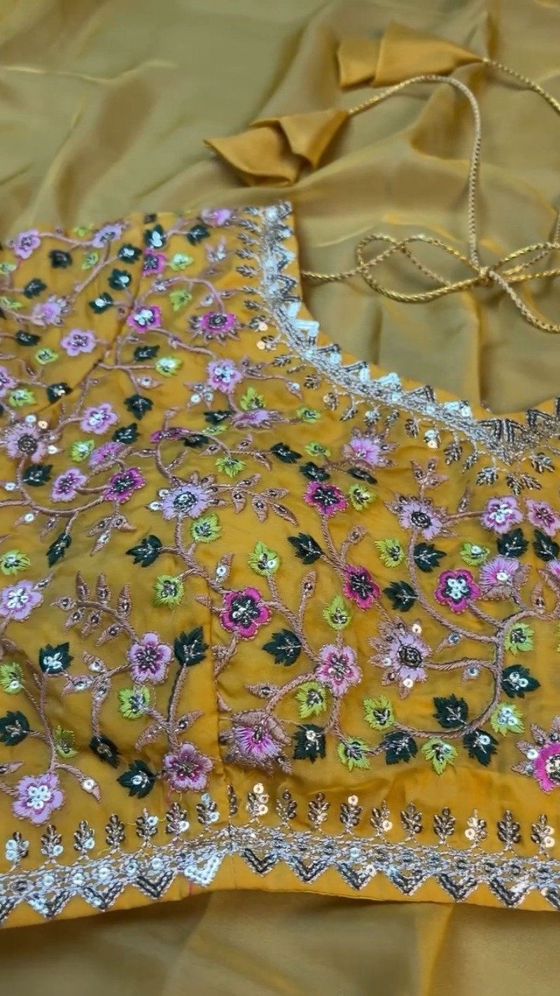 Sunshine Radiance Embroidered Silk Kurta & Dupatta Set - Image 8