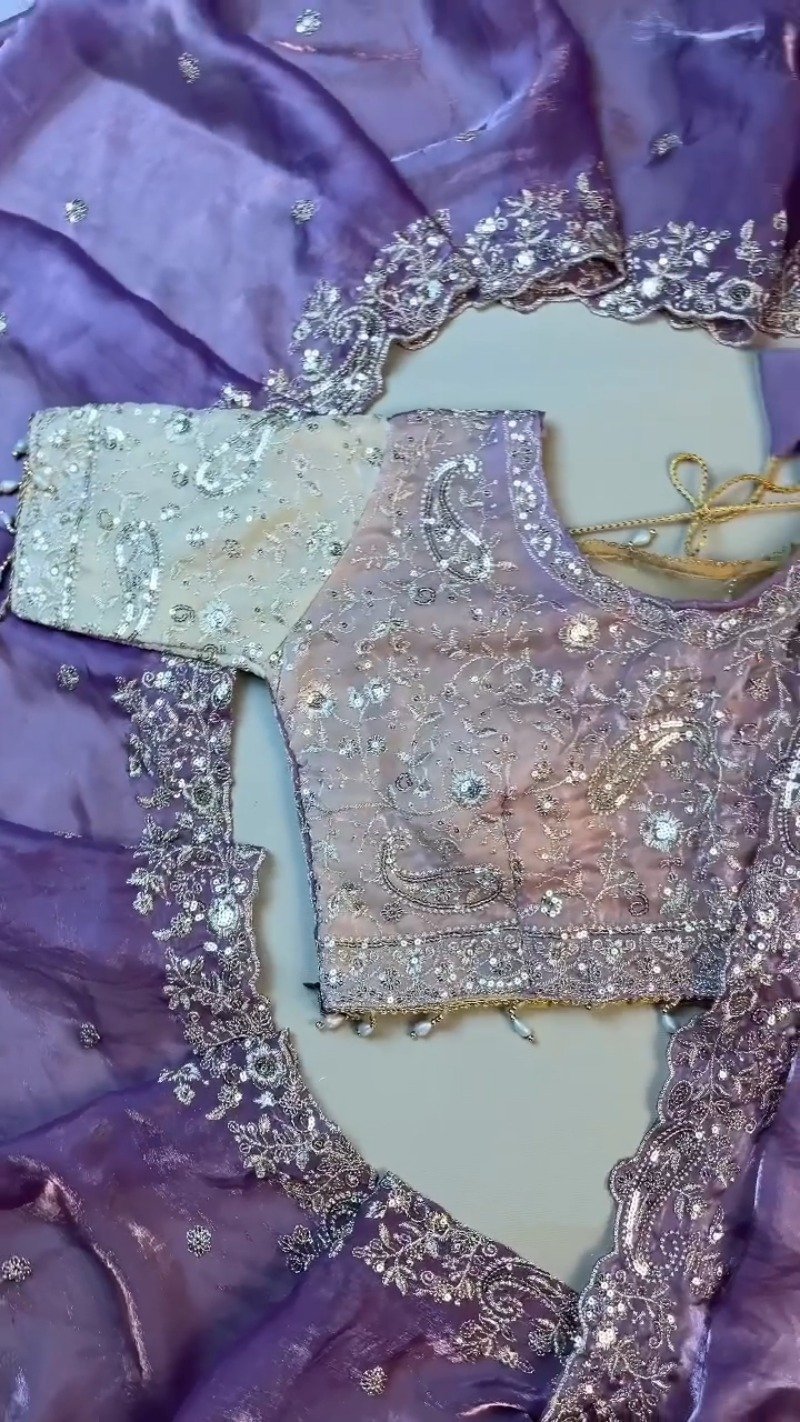 Enchanting Lilac Sequin-Embroidered Lehenga Set – Available in Lilac & Soft Ivory