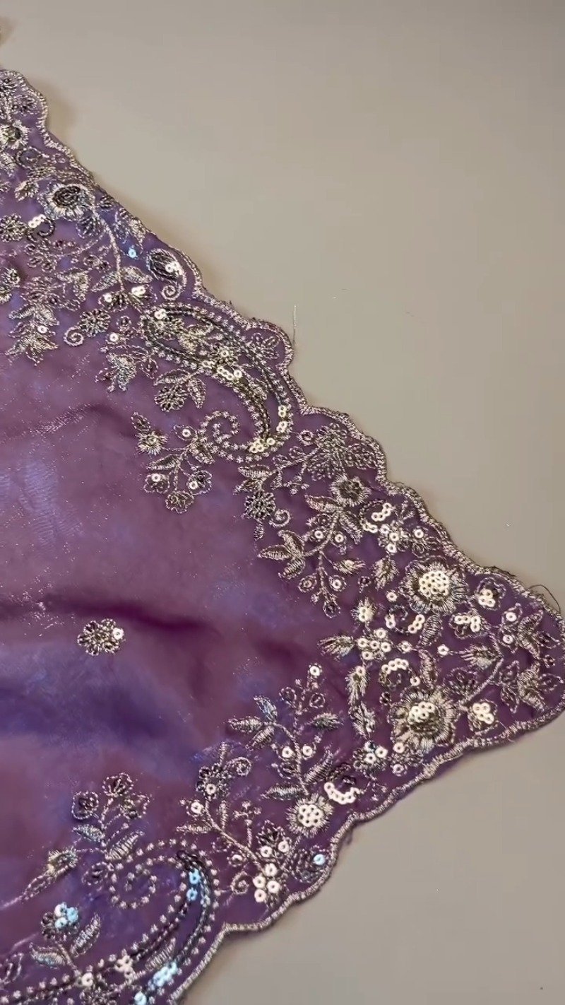 Enchanting Lilac Sequin-Embroidered Lehenga Set – Available in Lilac & Soft Ivory - Image 6